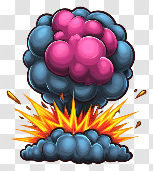Bomb Blast - Colorful Cartoon Explosion Transparent PNG
