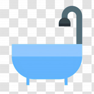Bathtub - Blue Bathtub Illustration Transparent PNG