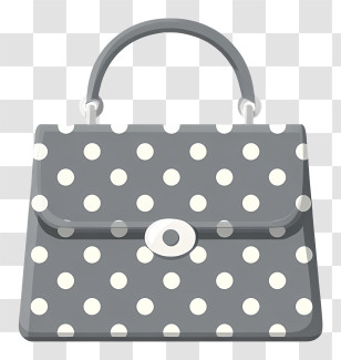 Cute Grey Purse - Stylish Polka Dot Handbag Transparent PNG