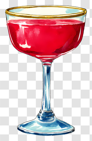 Watercolor Cocktail - Wine Glasses For Celebration Transparent PNG