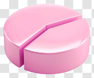 Pie Chart - Pink Pie With Slice Transparent PNG