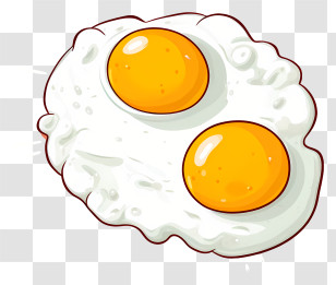 Fried Eggs - Fried Eggs Illustration With Two Egg Yolks Transparent PNG