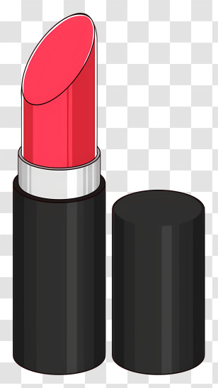 Icon - Classic Red Lipstick In Black Tube Transparent PNG