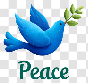Peace Logo - Blue Peace Dove Transparent PNG