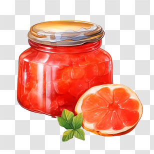 Grapefruit Jam
 - Jar With Grapefruit Preserve And Fresh Slices Design Transparent PNG