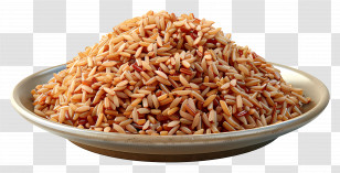 Brown Rice - Plate Of Brown Rice Transparent PNG