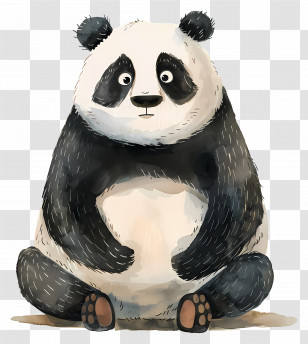 Cartoon Panda - Cute Cartoon Panda Illustration Transparent PNG