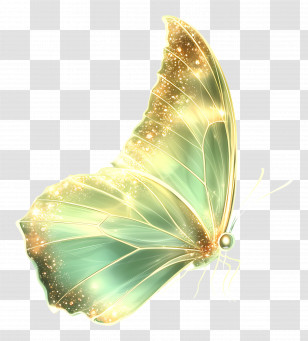 Sparking Butterfly - Green Sparkling Butterfly Transparent PNG