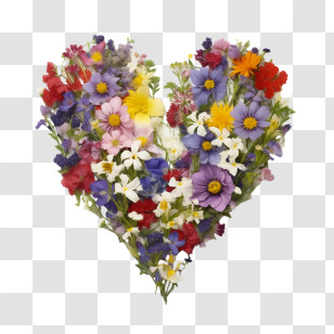 Floral Heart - Heart-Shaped Flower Arrangement For Celebrations Transparent PNG