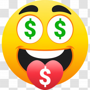 Emoji Money - Emoji With Dollar Signs And Heart Transparent PNG