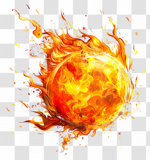 Fireball - Fiery Flaming Fireball Illustration Transparent PNG