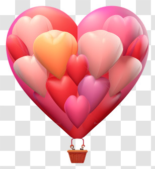 Balloon - Heart Balloon With Hot Air Balloon Transparent PNG