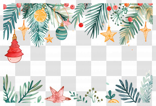 Christmas Background - Festive Christmas Decoration Frame Transparent PNG