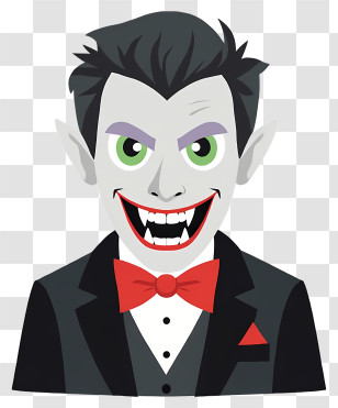 Halloween Vampire - Cartoon Vampire With Fangs Transparent PNG