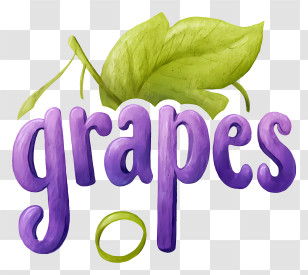 Grapes Logo - Grapes Purple Text Logo Transparent PNG