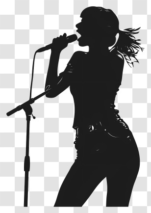 Taylor Swift Silhouette - Artistic Silhouette Of Female Singer With Microphone Transparent PNG
