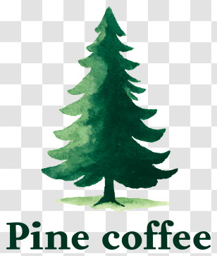 Pine Coffee Logo - Pine Coffee Green Tree Logo Transparent PNG