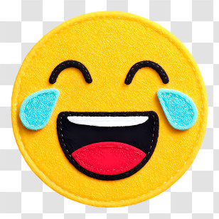 Laughing Emoji With Tears Of Joy - Laughing Tears Emoji Patch Transparent PNG
