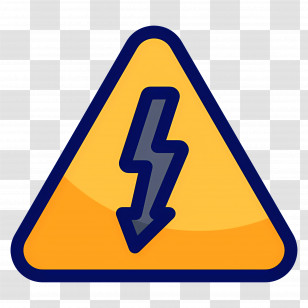 Electrical Warning - Yellow Electrical Warning Sign Transparent PNG