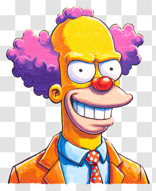 Krusty The Clown - Cartoon Clown Transparent PNG