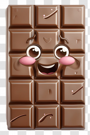 Cartoon Chocolate Bar - Smiling Cartoon Chocolate Bar Illustration Transparent PNG