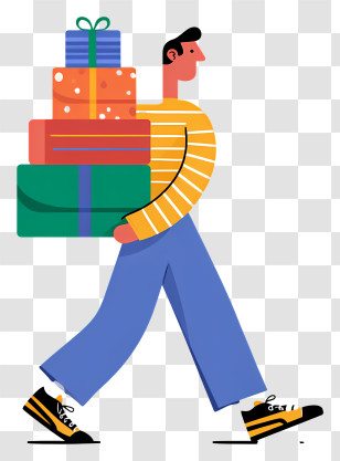 Person Carrying Gifts - Person Carrying Gifts Transparent PNG