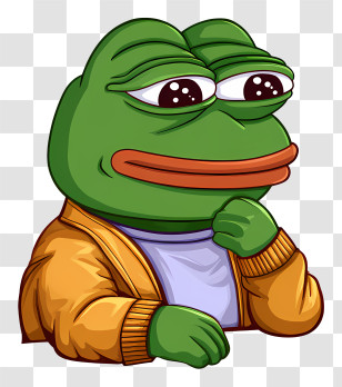 Pepe The Frog - Green Frog In A Jacket Thinking Transparent PNG