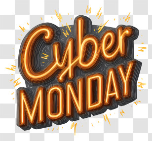 Cyber Monday - Neon 'Cyber Monday' Sale Badge Transparent PNG