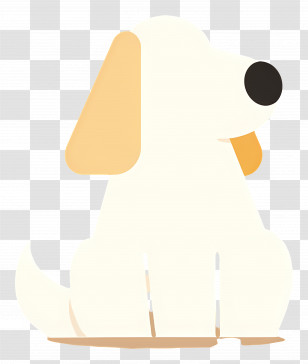 White Sitting Dog - Cartoon Dog Illustration Transparent PNG