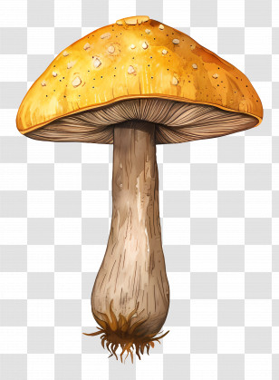 Mushroom - Yellow And Brown Wild Mushroom Illustration Transparent PNG