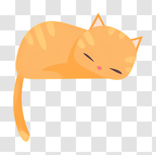 Cat Sleeping - Cute Sleeping Orange Cat Illustration Transparent PNG