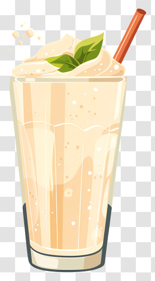 Vegan Protein Shake - Vanilla Milkshake In A Glass Transparent PNG