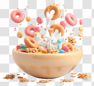 Cereal Breakfast - Colorful Cereal In Bowl Transparent PNG