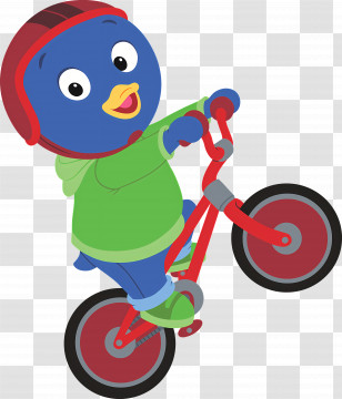 Backyardigans - Cartoon Duck Riding Bicycle Transparent PNG