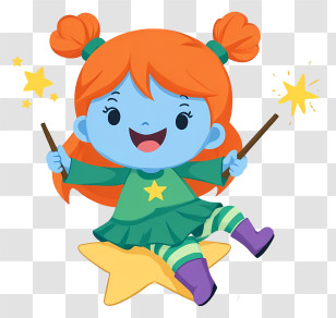 Magical Girl Holding Wand - Blue-skinned Fairy With Magic Wand Transparent PNG