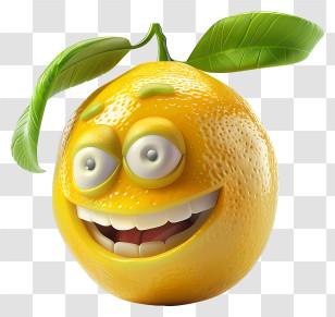 3d Cartoon Fruit - Smiling Orange Fruit Cartoon Transparent PNG
