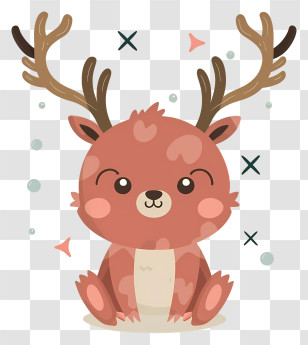 Cartoon Reindeer - Cute Cartoon Deer Transparent PNG