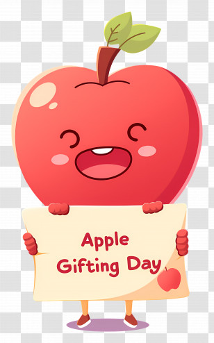 Apple Gifting Day - Happy Apple Cartoon For Apple Gifting Day Transparent PNG