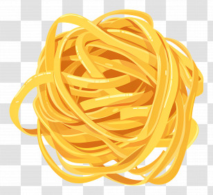 Fettuccine - Yellow Pasta Illustration For Culinary Concepts Transparent PNG