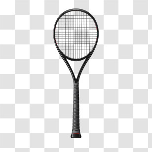 Tennis Racket - Black Stylish Tennis Racket For Sports Transparent PNG