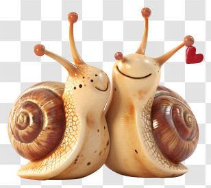 Valentine Snails - Cute Snail Couple Transparent PNG