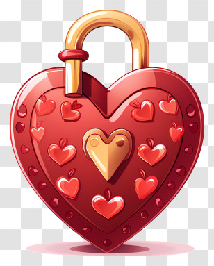 Lock - Romantic Heart-Shaped Padlock Illustration Transparent PNG