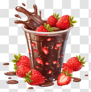 Chocolate Milk - Strawberries In Chocolate Delight Transparent PNG