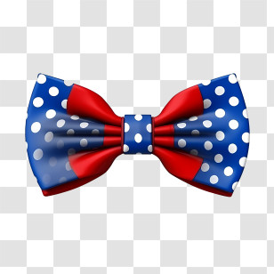 Bow Tie - Polka Dot Bow Tie In Red And Blue Transparent PNG