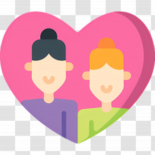 Wedding Couple - Heart-Shaped Icon Representing A Couple Transparent PNG