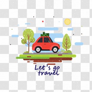 Cartoon Illustration - Car - Red Transparent PNG