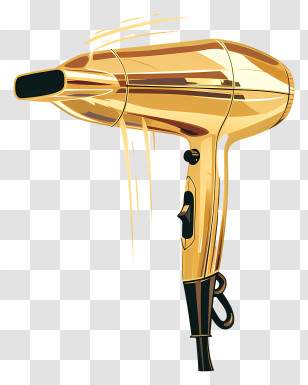 Hair Dryer - Golden Hair Dryer Appliance Transparent PNG