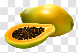 Ripe Papaya - Papaya Slice With Vibrant Yellow Flesh Transparent PNG
