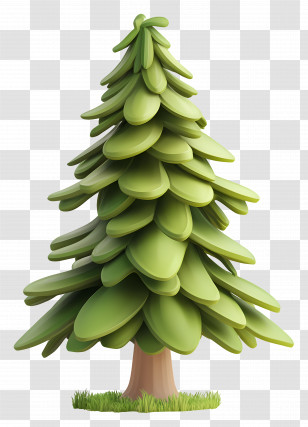 Cartoon Spruce Tree - Green Pine Tree Illustration Transparent PNG