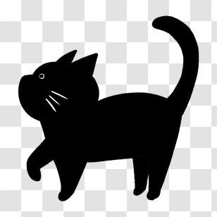 Cartoon - Black Cat Silhouette Illustration Transparent PNG